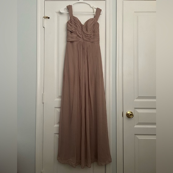 DESSY | Off-the-Shoulder Draped Chiffon Maxi Dress in Topaz - Picture 6 of 6